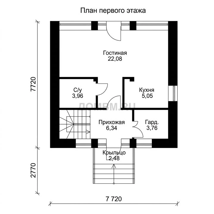 Проект дома «Норчепинг» — План 1 этажа