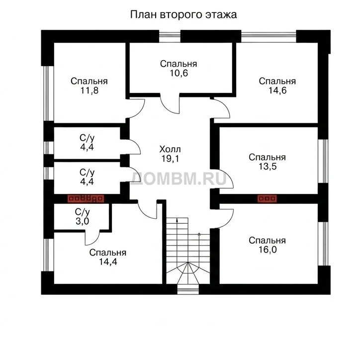Проект дома «Остенде» — План 2 этажа