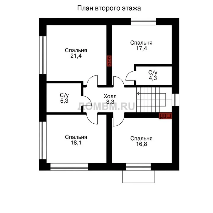 Проект дома «Памплона» — План 2 этажа