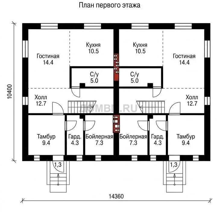 Проект дома «Пула» — План 1 этажа