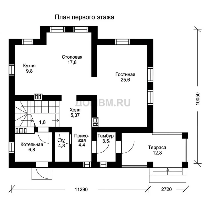 Проект дома «Руан» — План 1 этажа