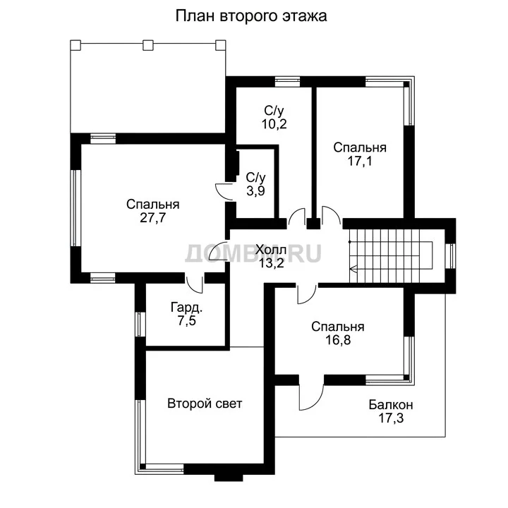 Проект дома «Сан-Диего» — План 2 этажа