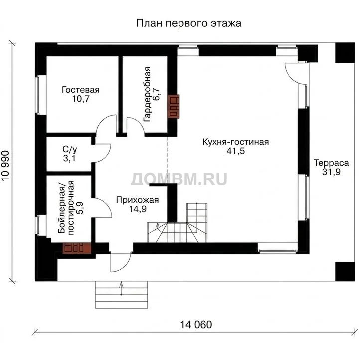 Проект дома «Солигорск» — План 1 этажа