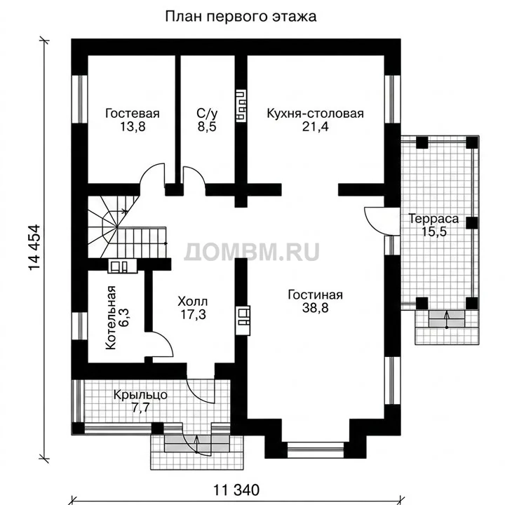 Проект дома «Тампере» — План 1 этажа