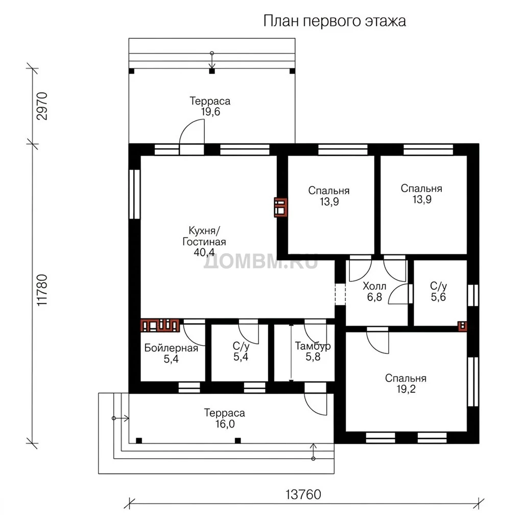 Проект дома «Варанаси» — План 1 этажа