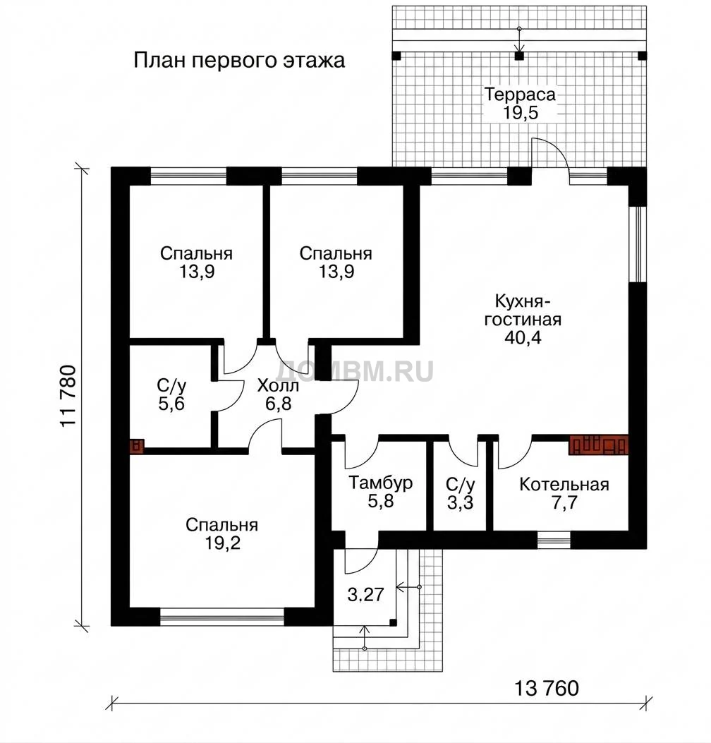 Проект дома «Велс» — План 1 этажа