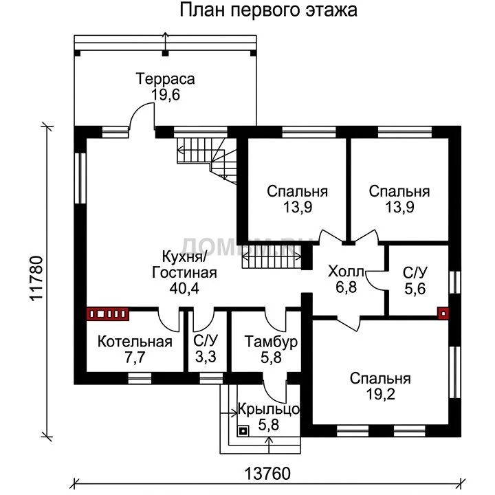 Проект дома «Вунгтау» — План 1 этажа